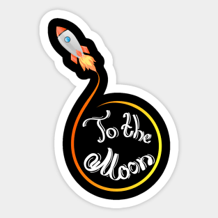 Rocket flying to the moon Sticker